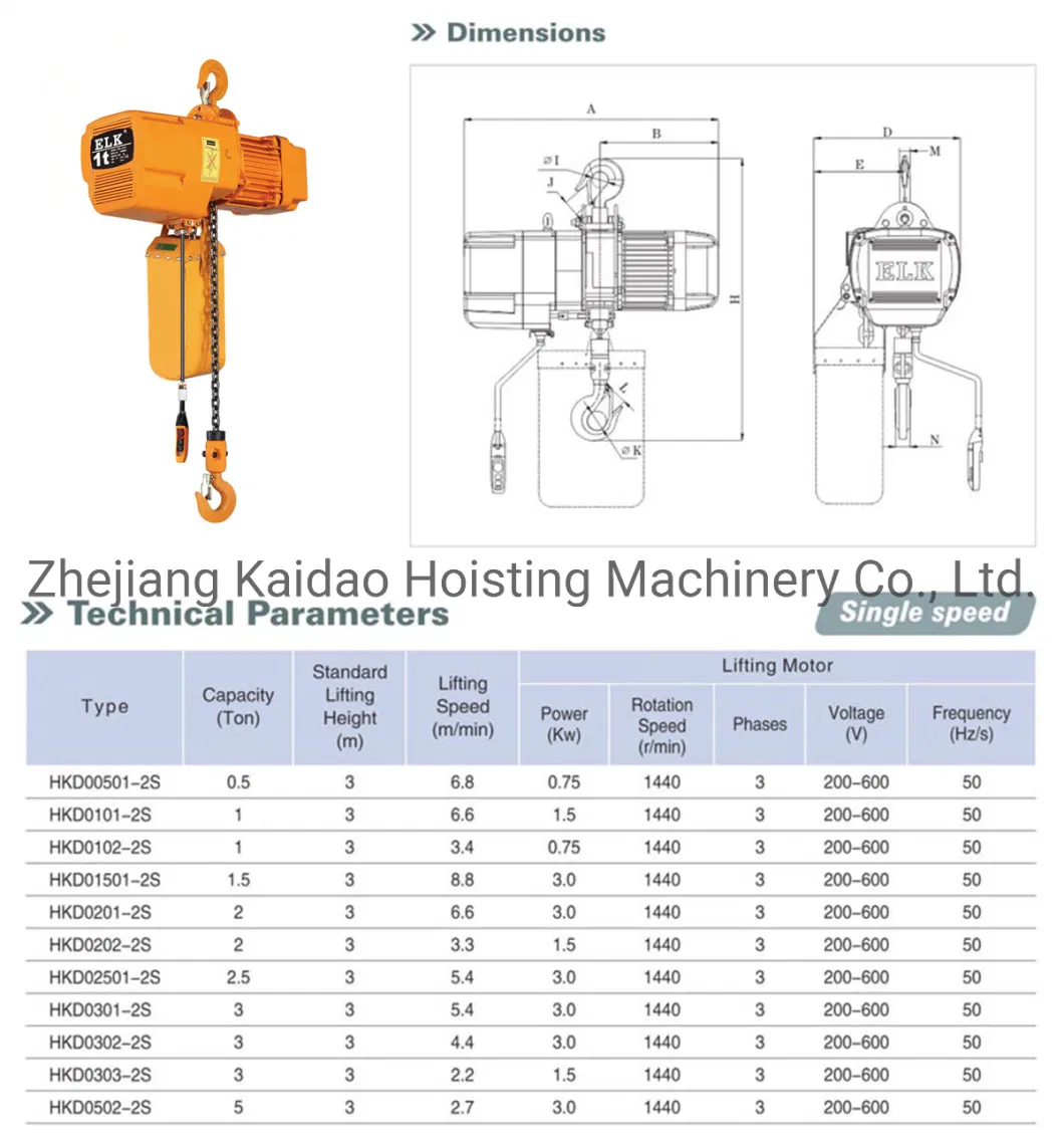 Japan Alloy Chain Warehouse Workshop Beam Crane Electric Hoist