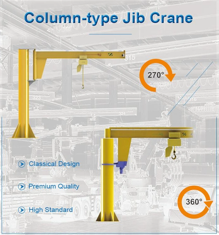 Liftor Cranes Foundationless Free Standing Workstation Pillar Jib Crane